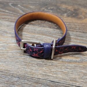 Coach Leather Dog Collar Small 11"-13" Signature C Purple & Pink